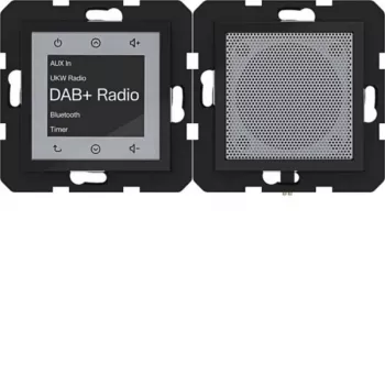HAGER WAN6110BG Raadio Touch UP DAB+ Bluetooth kõlar süvispaigaldusega läikiv must