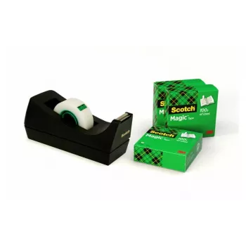 3M Scotch C38 must teibihoidja koos 4 rulli 810 Magic Tape 19mm x 33m C38SM4S