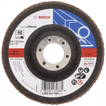 Bosch X551 Standard for Metal lamellketas, 115 mm läbimõõt, 22,33 mm ava, 60 tera, tsirkooniumalumiiniumoksiid, kooniline, 1 tk 2608607350
