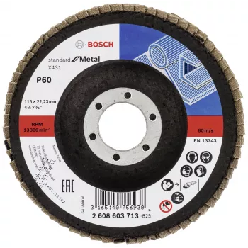 Bosch X431 Standard for Metal lamellketas, 115 mm, 60 tera, fiiberklaasist alus 2608603713