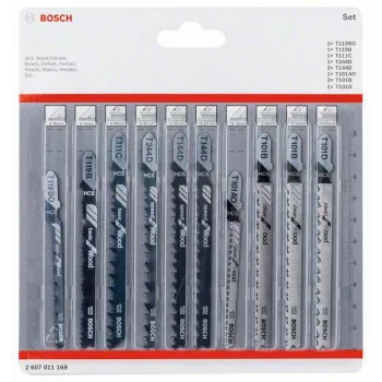 Bosch Tikksaetera terade komplekt puidule 2607011169 10 tk T-kinnitus HCS