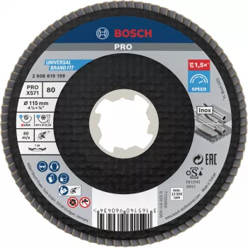 Bosch Accessories 2608619199 X-LOCK lamellketas 115 mm tera 80 tsirkooniumoksiid kooniline tüüp 29 metallile, 1 tk