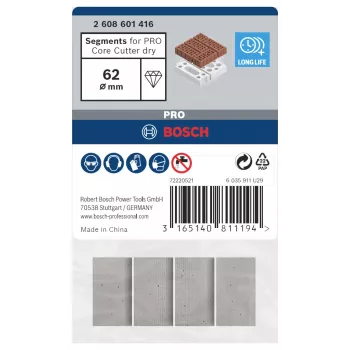 Bosch 2608601416 teemantsegud kuivpuurimissüdamikele, 4 tk pakis