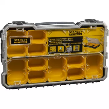 Stanley FatMax Pro-Stack väikeosade hoiukarp 10 eemaldatava karbiga, must/kollane
