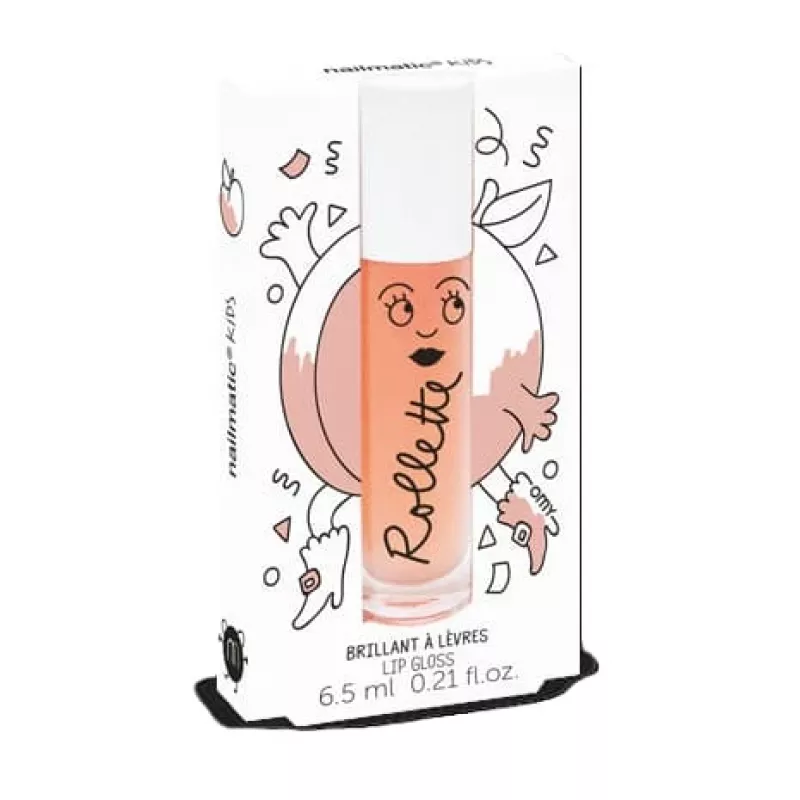 Nailmatic Kids rulliga huuleläige virsiku 6.5ml - Niisutav vegan laste huuleläige aprikoosiõli ja E-vitamiiniga