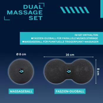 SCHILDKRÖT Dual Massage Set, 2-osaline: 1 maapähklipall (umbes 80 x 160 mm), 1 massaažipall - 1 tk (960134)