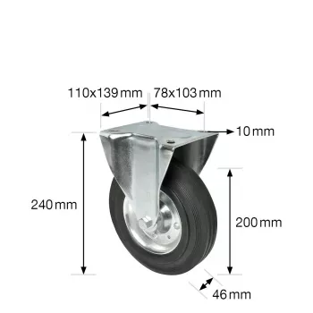 Wagner design yourself Kinnine ratas RO 8200 hõbedane, 50 mm ratas, 50 kg koormus, tsingitud teras 4820001