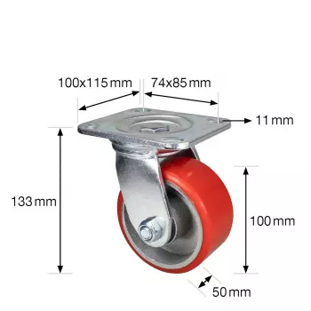 Wagner design yourself raskeveokiline pöördrullik RO 0116 punane (4011601)