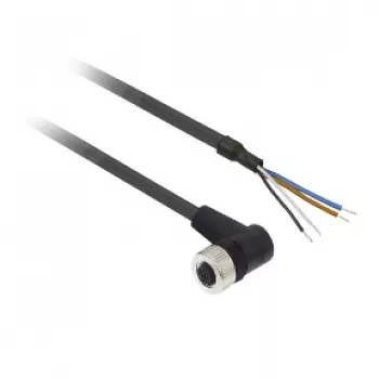 TMSS GERMANY Telemechanique Sensors M12 emane sirge 4-kontaktiline PUR-kaabel, 2 m, must XZCP1241L2
