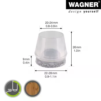 Wagner design yourself EH 0564 tooli jalaotsikud plastik Ø 2,2-2,8 cm 4 tk (15056499)