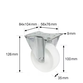 Wagner design yourself Transportgeraete-Bockrolle RO 8500 hõbedane (4850001) jäik rattakomplekt 80 mm 100 kg