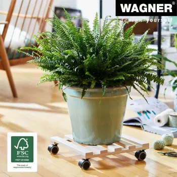 Wagner design yourself taimerull GH 0438, ruudukujuline täispöögist pöögipuidust, 34 x 34 x 8 cm, 4 pöörlevat ratast, kandevõime 100 kg, naturaalne, kohandatav 20043801