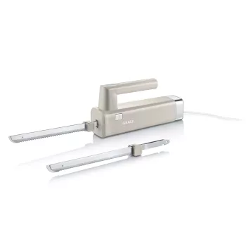 GRAEF EK508EU elektriline nuga 180 W roostevabad terad, 2 hambulist tera, ergonoomiline käepide, puidust hoiustamisplokk, turvalüliti, 1,2 m kaabel, valge