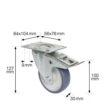 Wagner design yourself pöörlev ratas RO 7600 hall 75 mm (4760001)