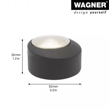 Wagner Design Yourself EH 5181 põrandale kinnitatav uksepiiraja, pressitud tsink koos kummipuhvriga, mati nikli viimistlus, 50 mm 15518111