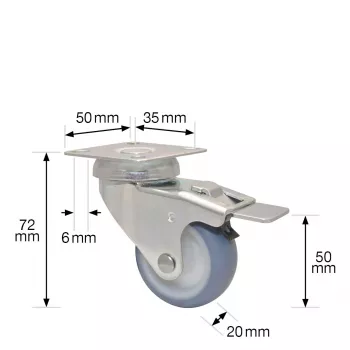 Wagner design yourself ECO RO 3550 pöörlev ratas, 50 mm ratas, hall 3355001