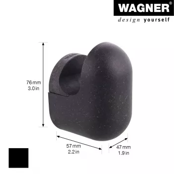 Wagner design yourself PILL seinakonks, 1 konks, must, alumiinium, seinale kinnitatav, 40 mm 17040221