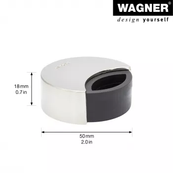 Wagner design yourself EH 5151 uksepeatus, tsinkvaluosadest kere ja kummipuhvriga, kroomitud, Ø50 mm, kruvidega kinnitatav, hõbedane 15515111