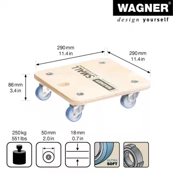 Wagner design yourself Transpordirull MM 1353 Kask 29,0 x 29,0 x 8,6 cm kuni 250 kg (20135301)