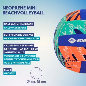 SCHILDKROT Neopreenist mini rannavõrkpall suurus 2 pehme tekstiilpinnaga soolasele veele vastupidav 970342