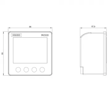 Siemens SENTRON PAC3220 energiamõõteseade, Modbus TCP, LCD, 96x96mm paneelipaigaldus, 690/400V AC, 24-60V DC abitoide, kruviklemmid 7KM32201BA011EA0