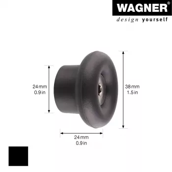 Wagner design yourself DOT GH 0201 seinakonks, must, 1 konks, kruvikinnitus, plastik 17020121