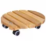WAGNER Multiroller ERLE soft rund Ø34cm taimetõstuk, täispuidust lepp, 100 kg, 3 pöörlevat ratast, põrandat kaitsev 20026201