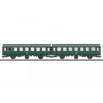 Märklin 43186 H0 ümberehitatud reisivagunite paar 2. klass DB IV ajastu