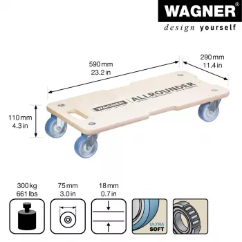 Wagner design yourself Transpordirull MM 1325 Kask 590 x 290 x 110 mm kuni 300 kg (20132501)