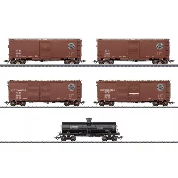 Märklin 045667 H0 AC Southern Pacific 5-osaline USA kaubavagunite komplekt