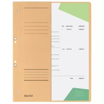 LEITZ aasaga kaust DIN A4, manillapapp, šamoa, ametlik köitmine, 250 g/m², 1-2 esikaas (90 mm lai) märgistusväljaga - 50 tk (3741-00-11)