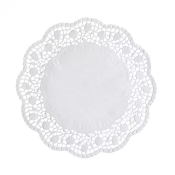 PAPSTAR Tortenspitzen ümarad koogialused Ø 28 cm, 100 tk, valge pitsmustriga 12268