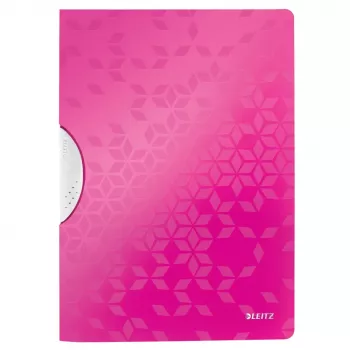 LEITZ WOW ColorClip klambriga kaust A4 roosa metallik 3D reljeefse pinnaga, helesinine sisu, 1 tk 4185-00-23