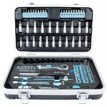 BRÜDER MANNESMANN QUANTOOL Q25003 116-osaline 1/4 inch kuuskantotsakute komplekt turvaotsakutega