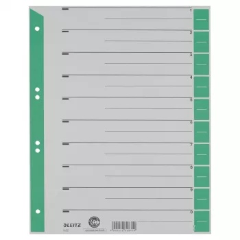 LEITZ 16523055 A4 papist eralduslehed, rohelised, 25 lehte, universaalne 11-avaline, 160 g/m²