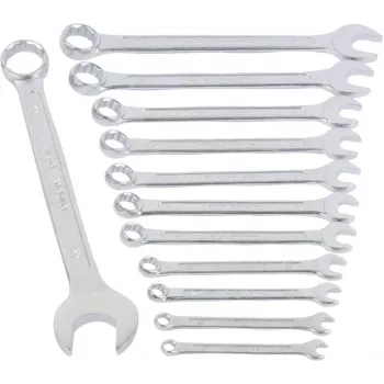 BRÜDER MANNESMANN Kombineeritud mutrivõtmete komplekt, 12-osaline, kroomvanaadiumterasest, DIN 3113, 6-22 mm, kroomitud (130-12 DIN)