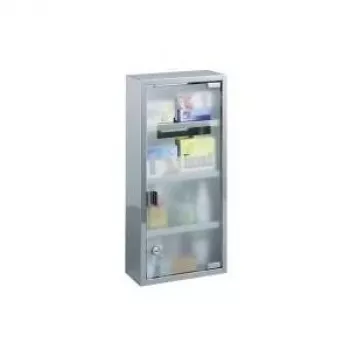 ZELLER ravimikapp 57x27x12 cm roostevaba teras, lukustatav, 2 riiulit, seinale kinnitatav (99193)