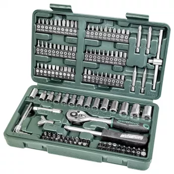 Brüder Mannesmann 130-osaline meetriline 1/4 inch padrunvõtme komplekt kohvris 29166