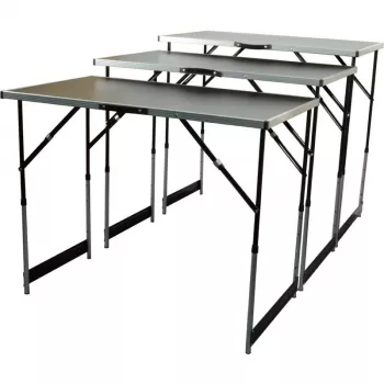 BRÜDER MANNESMANN M70113 mitmeotstarbeline kokkupandav lauaset, 3-osaline, MDF E1 lauaplaat 2,7 mm, alumiiniumraam, hõbedane/hall