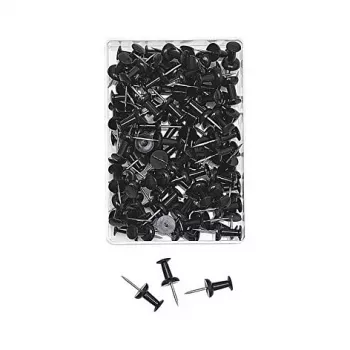WEDO 54 201 mustad nööpnõelad, 100 tk, 12 mm nõela pikkus, 10 mm pea läbimõõt, läbipaistev plastkarp