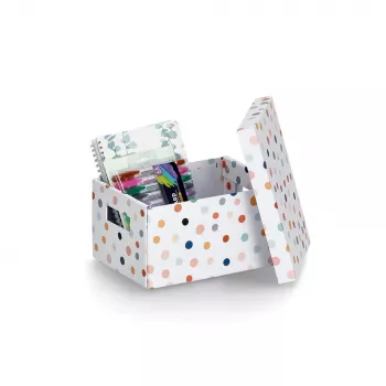 Zeller Dots hoiukarp valge täppidega 18,0 cm x 25,0 cm 14474