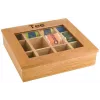 APS helepruun bambusest teekarp selge vaateaknaga, 9 sektsiooni, 31 x 28 x 9 cm 11775
