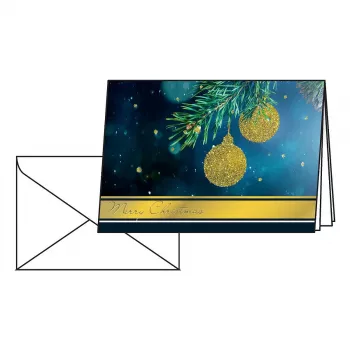 Sigel DS065 Golden Glitter jõulukaardid ümbrikutega, DIN A6, 10 tk