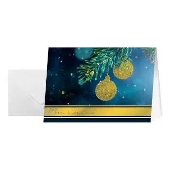 Sigel DS065 Golden Glitter jõulukaardid ümbrikutega, DIN A6, 10 tk