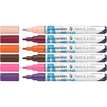 Schneider Paint-It 310 V3 akrüülmarkerite komplekt, erinevad värvid, 2,0 mm, 6 tk 120197