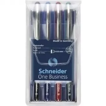 Schneider Edding One Business Stick pastapliiats, must/sinine/roheline/punane, 4-pakk 183094