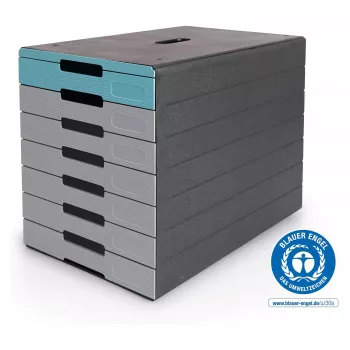 DURABLE IDEALBOX PLUS sahtlikarp, 7 sahtlit, DIN A4, hall/sinine, polüstüreen 776306