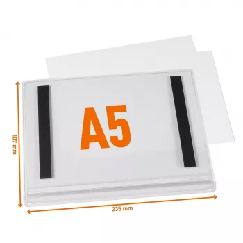 DURABLE veekindel A5 magnetiline plakatiraam, 5 pakk, must 505819