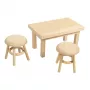 Rayher Miniatuurne Päkapikutool koos 2 taburetiga, Looduslik Puit, 3-osaline Komplekt 46819505