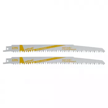 Wolfcraft 2295000 tikksaetera lehed 230 mm, 2-pakk, HCS, 6 TPI, puidule ja plastikule